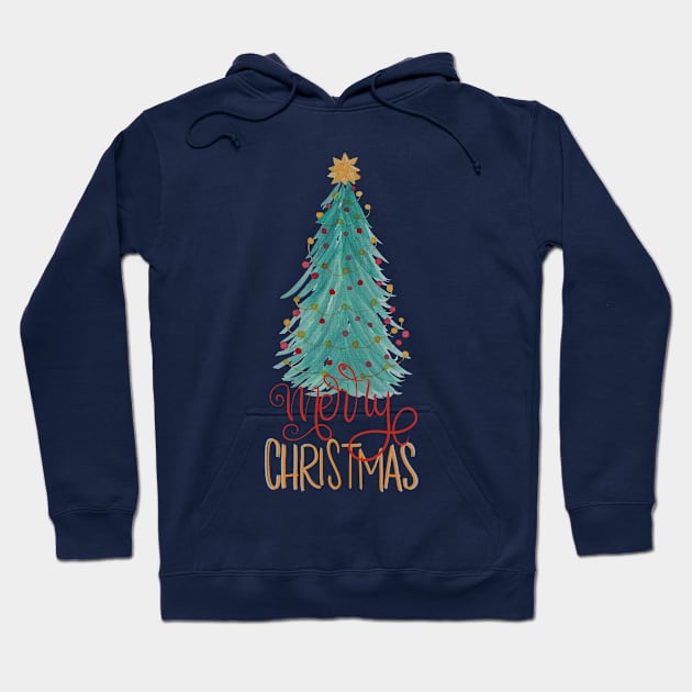 Merry Christmas tree Hoodie by PrintAmor